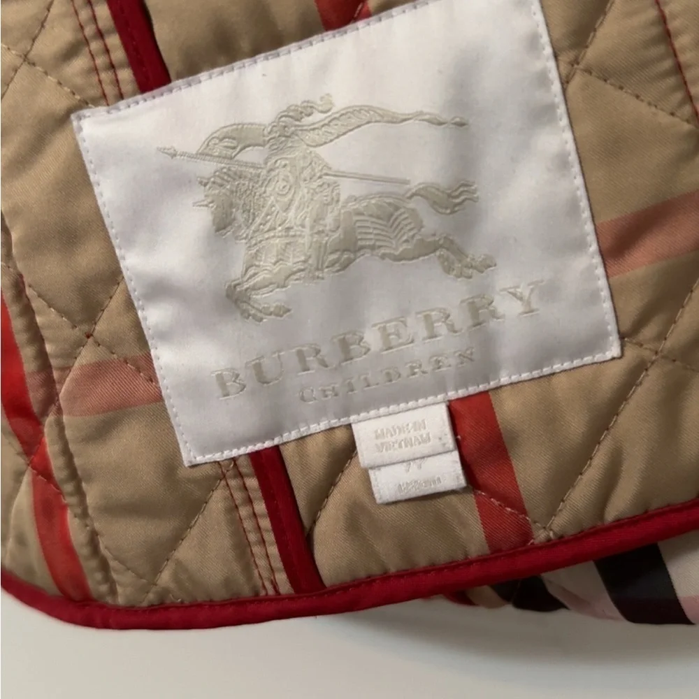 Burberry Kids Red Quilted Puffer Jacket